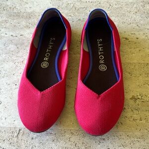 Rothy’s red flat round toe shoes. Size 10. GUC